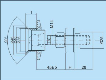 沉頭式駁接頭CT01尺寸圖 沉頭式駁接頭CT01尺寸圖