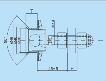 沉頭式駁接頭CT03尺寸圖
