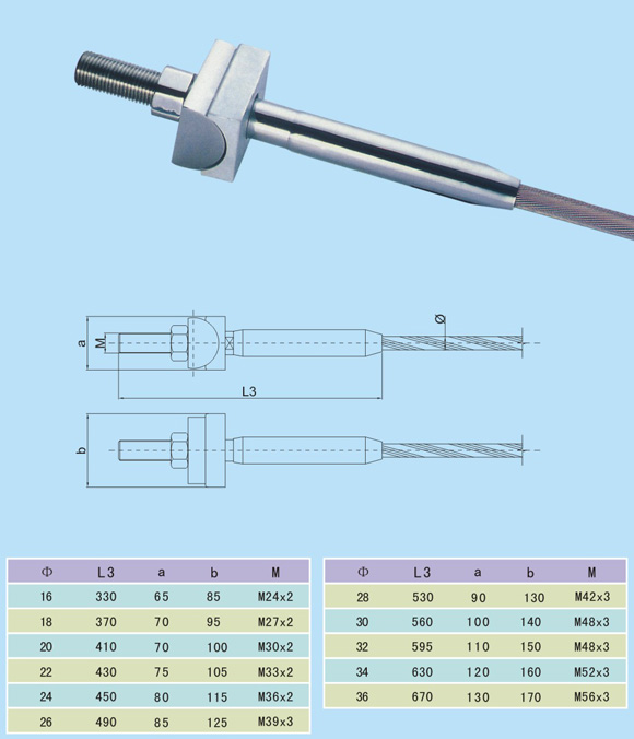 螺桿端部圓形墊張緊相關(guān)尺寸參數(shù)圖