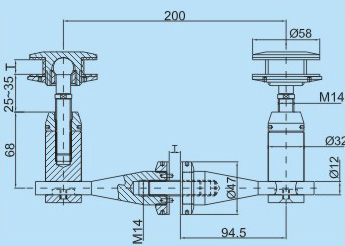 250LV-1不銹鋼肋駁接爪CAD尺寸圖