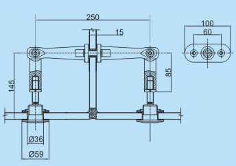 250LV-1不銹鋼肋駁接爪CAD尺寸圖