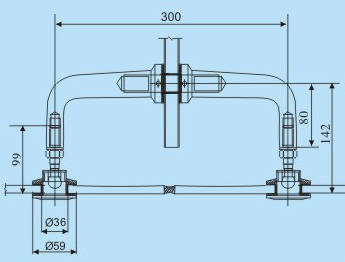 250LV-1不銹鋼肋駁接爪CAD尺寸圖