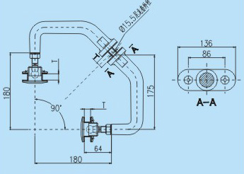 250LV-1不銹鋼肋駁接爪CAD尺寸圖