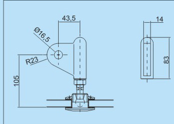 YP-03不銹鋼雨蓬駁接爪CAD圖紙 YP-03不銹鋼雨蓬駁接爪CAD圖紙