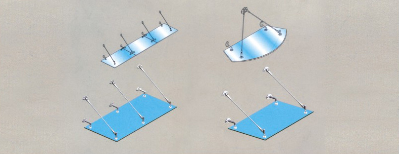雨蓬駁接爪安裝效果圖 雨蓬駁接爪安裝效果圖