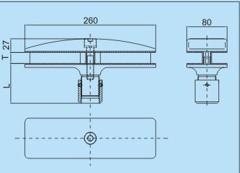 免開孔駁接件JJ-150CAD.jpg 玻璃免開孔駁接件JJ-101的尺寸圖紙