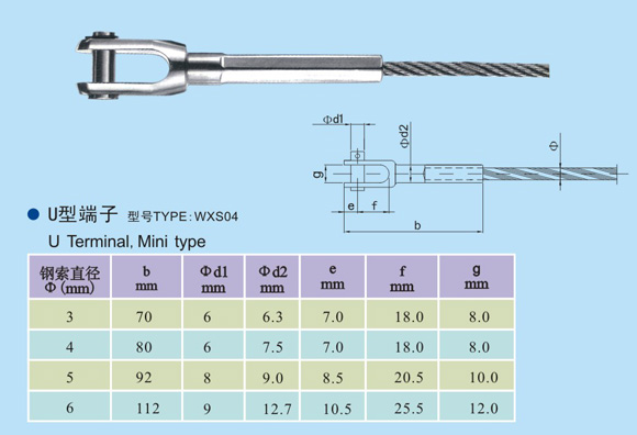 U型端子WXS04的尺寸參數(shù) U型端子WXS04的尺寸參數(shù)