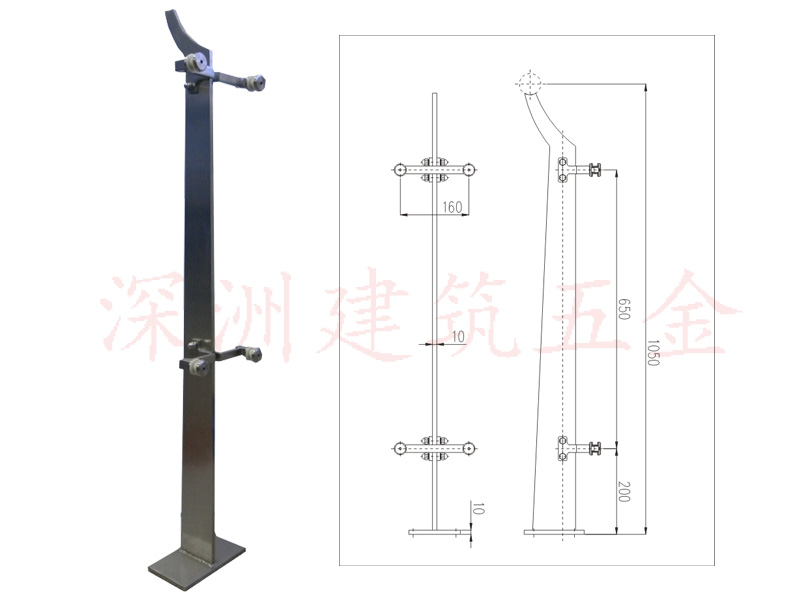 單板不銹鋼玻璃護欄立柱產(chǎn)品圖 單板不銹鋼玻璃護欄立柱產(chǎn)品圖
