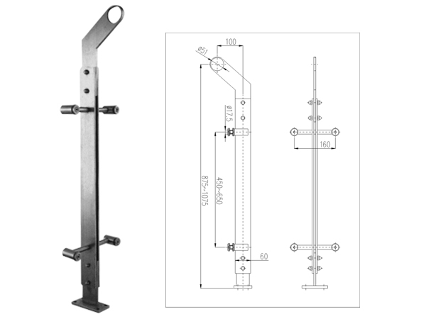 不銹鋼樓梯欄桿立柱