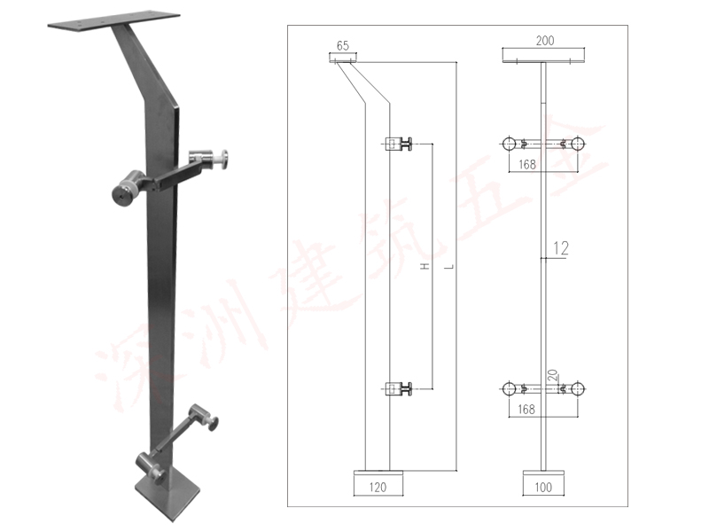 轉(zhuǎn)角不銹鋼欄桿立柱相關(guān)尺寸參數(shù)圖 轉(zhuǎn)角不銹鋼欄桿立柱相關(guān)尺寸參數(shù)圖